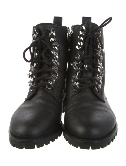 Rebecca Minkoff Leather Chain-Link Accents Combat Boots