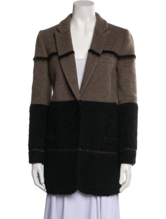 Rebecca Minkoff Wool Plaid Print Coat