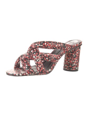 Rebecca Minkoff Leather Floral Print Slides