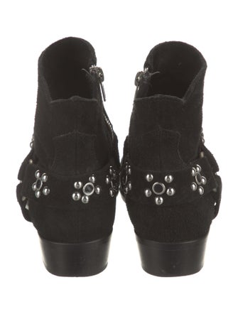 Rebecca Minkoff Suede Studded Accents Moto Boots