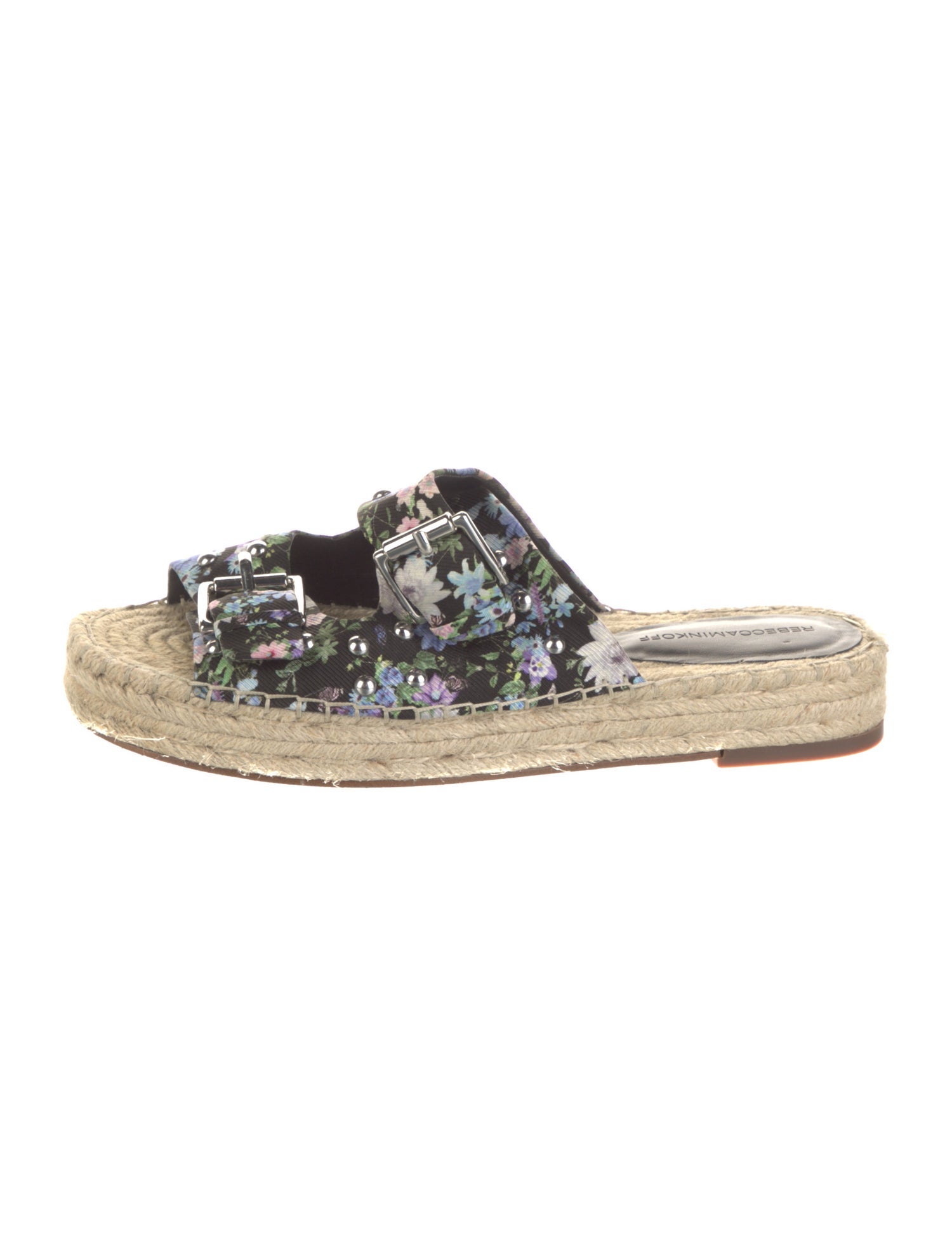 Rebecca Minkoff Floral Print Studded Accents Espadrilles