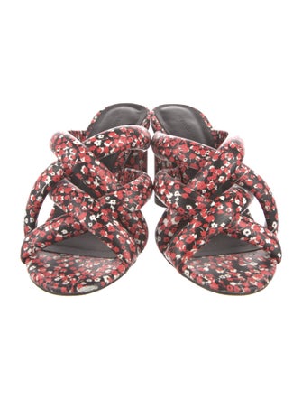 Rebecca Minkoff Leather Floral Print Slides