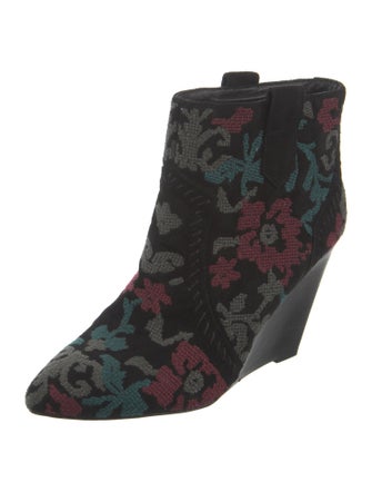 Rebecca Minkoff Suede Floral Print Lace-Up Boots