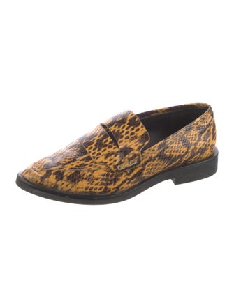 Rebecca Minkoff Embossed Leather Animal Print Loafers