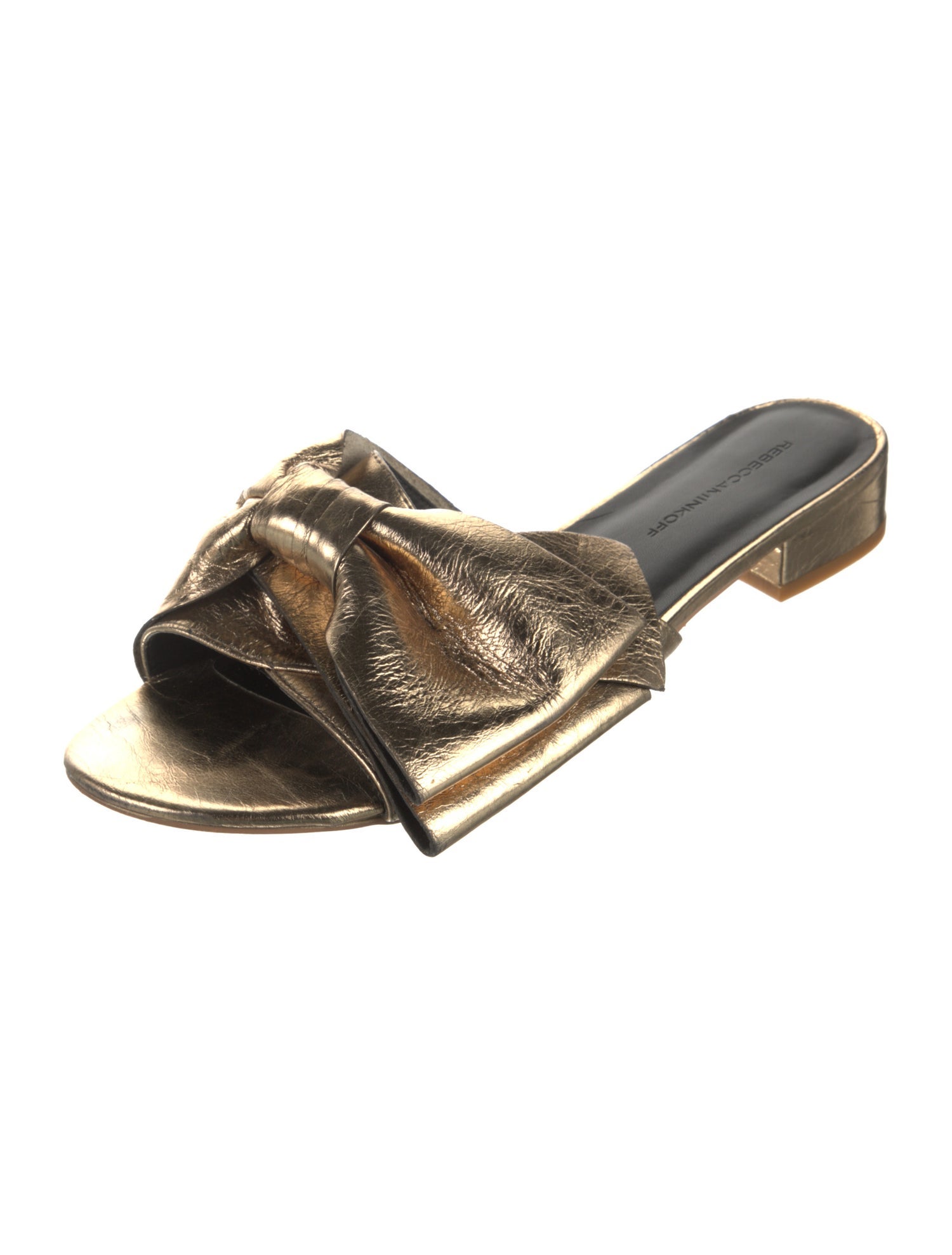 Rebecca Minkoff Leather Bow Accents Slides