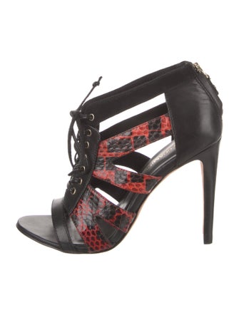 Rebecca Minkoff Leather Printed T-Strap Pumps