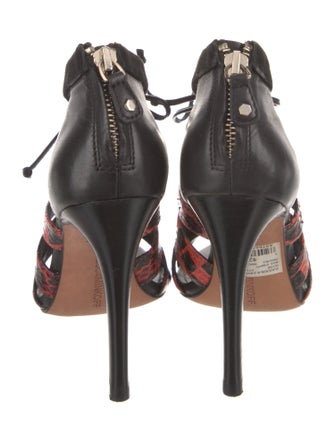 Rebecca Minkoff Leather Printed T-Strap Pumps