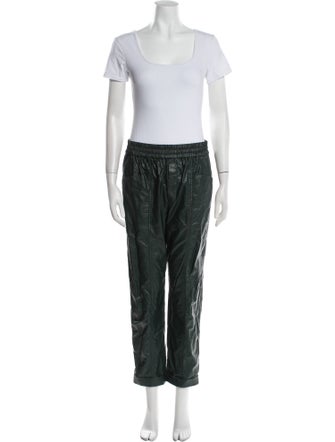 Rebecca Minkoff Embossed Leather Ruffle Embellishment Pant Set