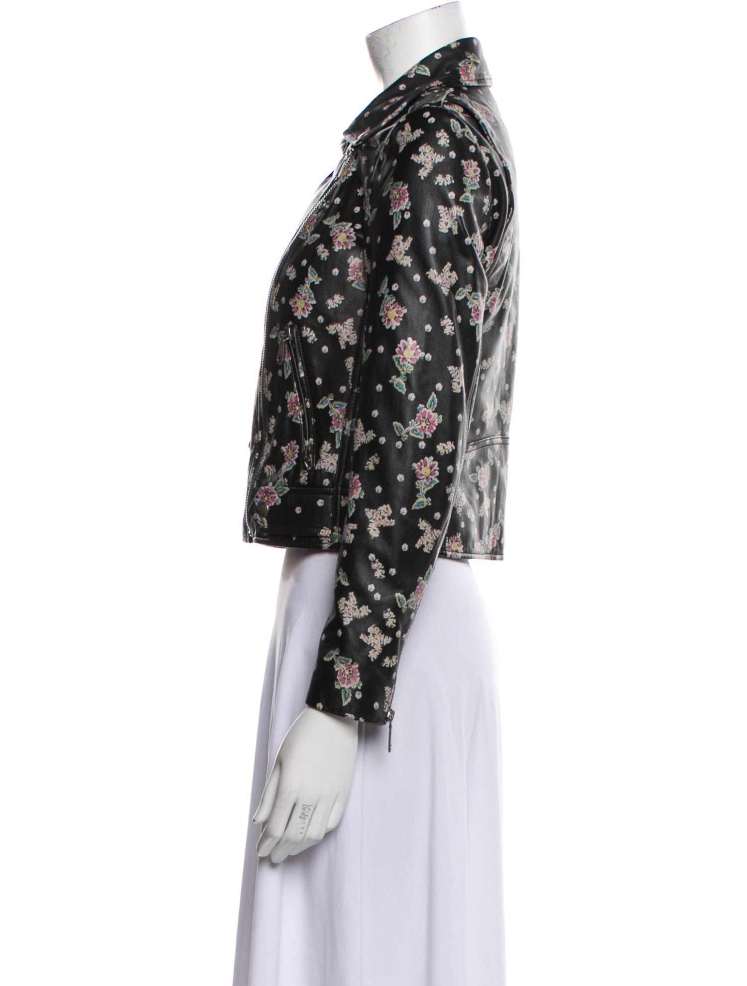 Rebecca Minkoff Lambskin Floral Print Evening Jacket