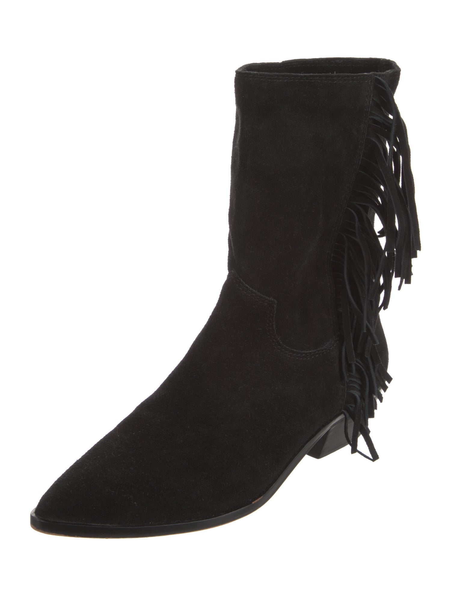 Rebecca Minkoff Suede Fringe Trim Accent Western Boots