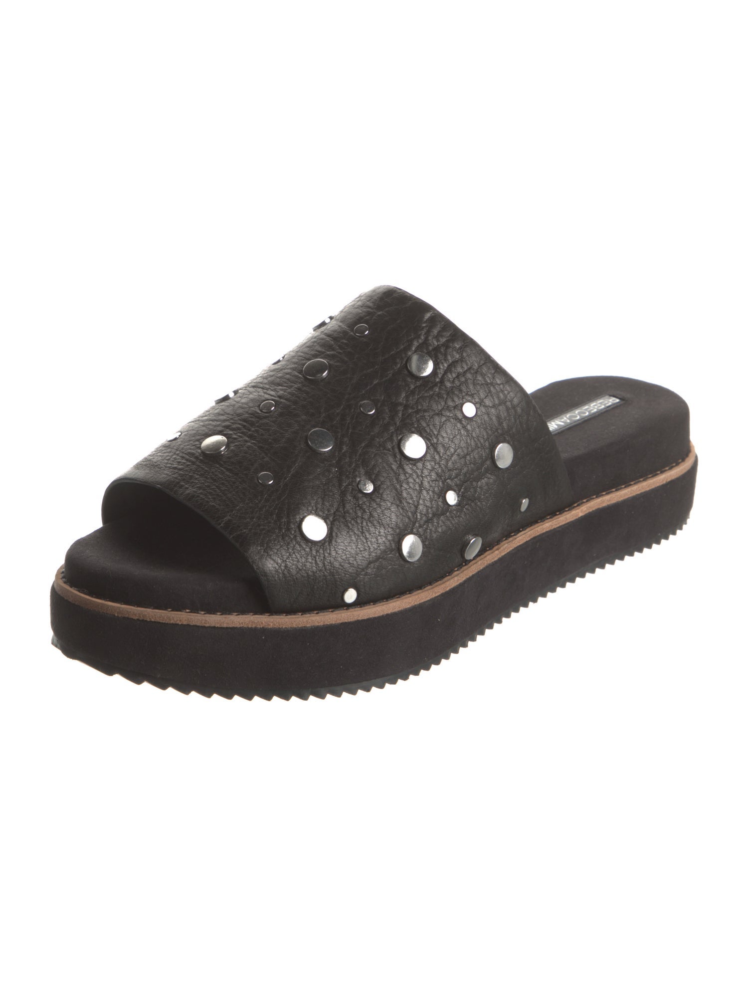 Rebecca Minkoff Leather Studded Accents Slides