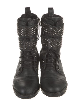 Rebecca Minkoff Leather Studded Accents Combat Boots