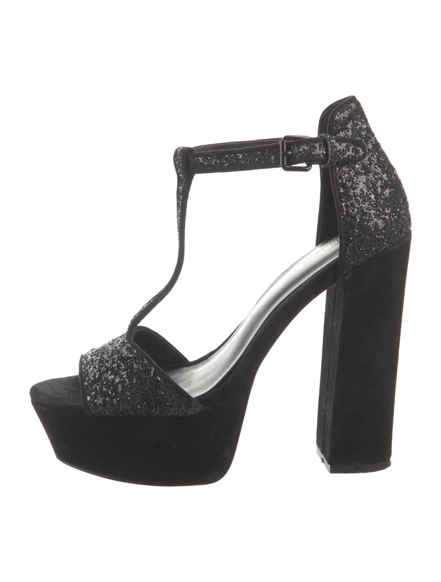 Rebecca Minkoff Glitter T-Strap Sandals