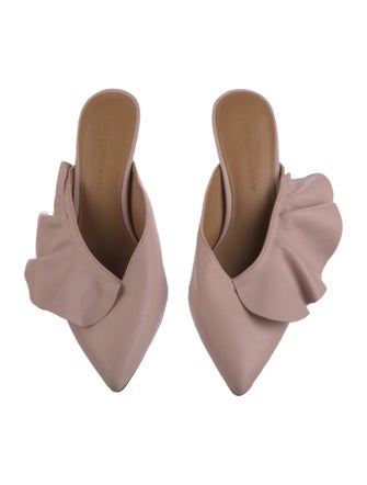 Rebecca Minkoff Leather Ruffle Embellishment Mules
