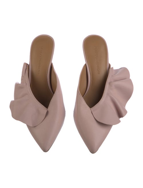 Rebecca Minkoff Leather Ruffle Embellishment Mules