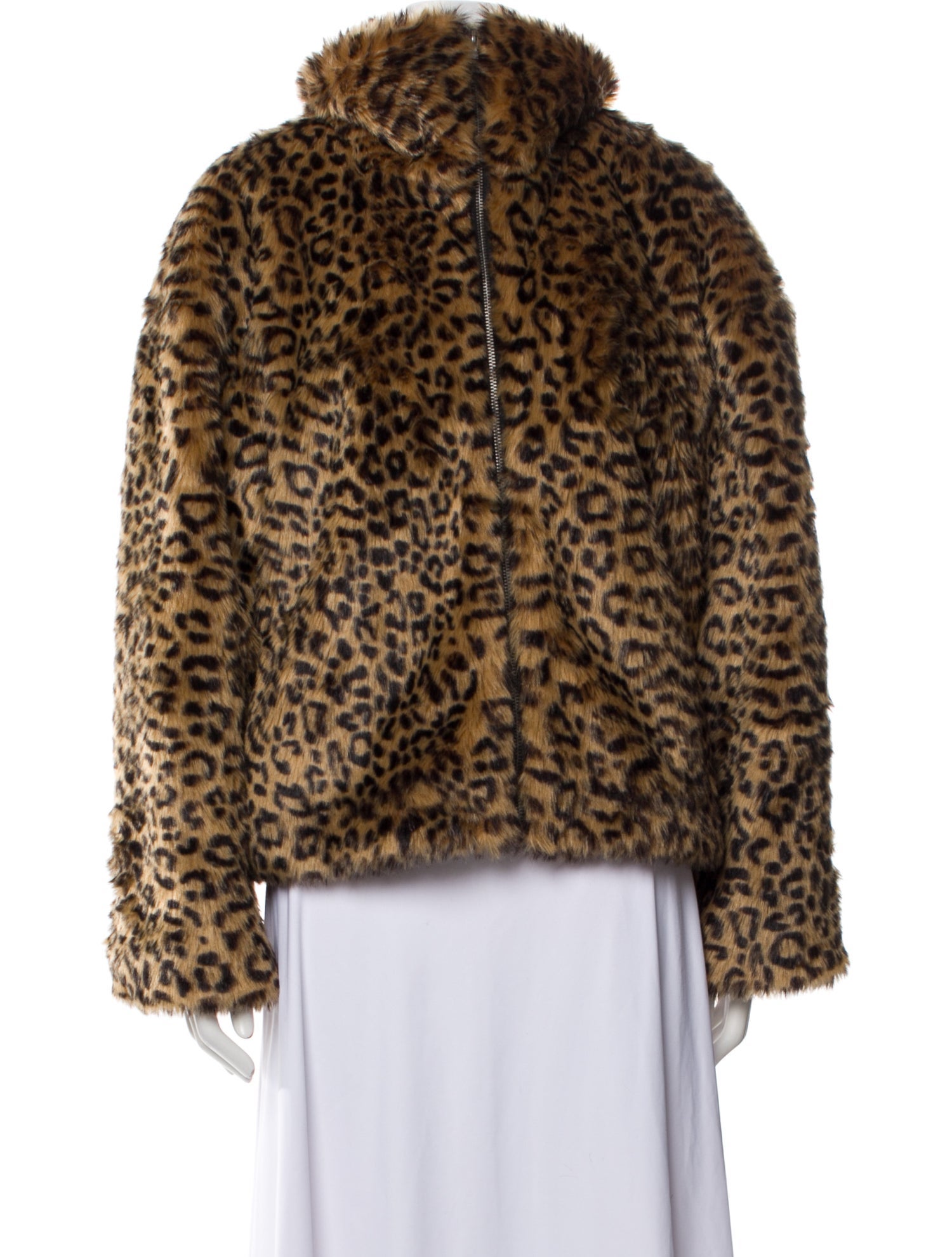 Rebecca Minkoff Faux Fur Animal Print Faux Fur Jacket