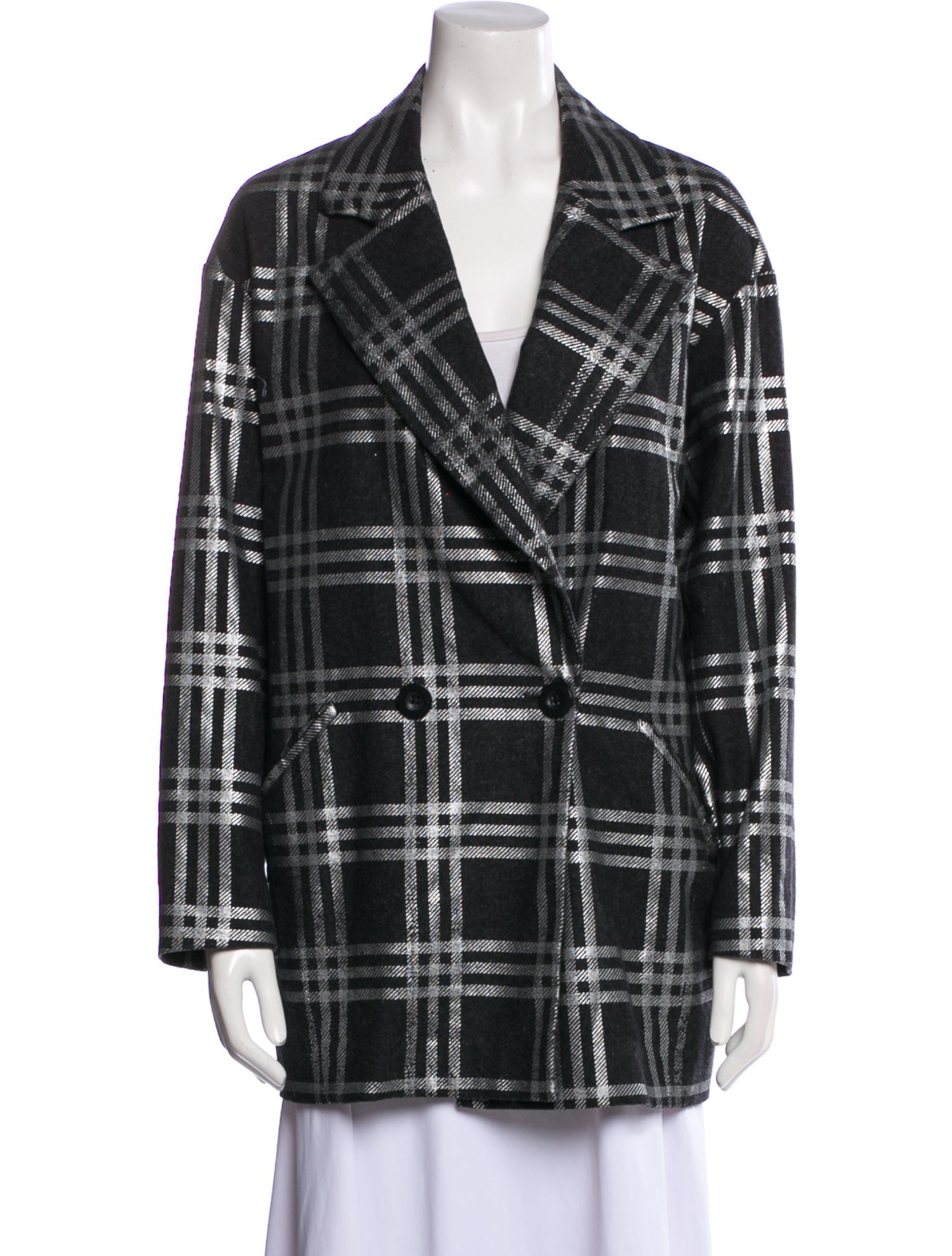 Rebecca Minkoff Plaid Print Peacoat