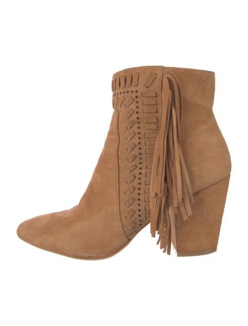 Rebecca Minkoff Suede Fringe Trim Accent Western Boots