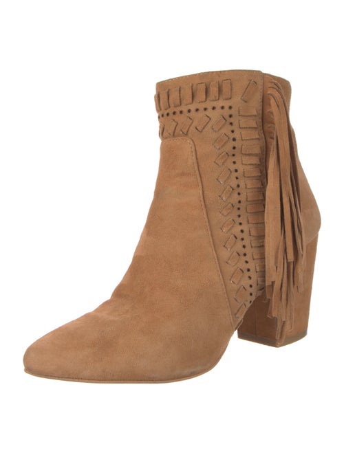 Rebecca Minkoff Suede Fringe Trim Accent Western Boots