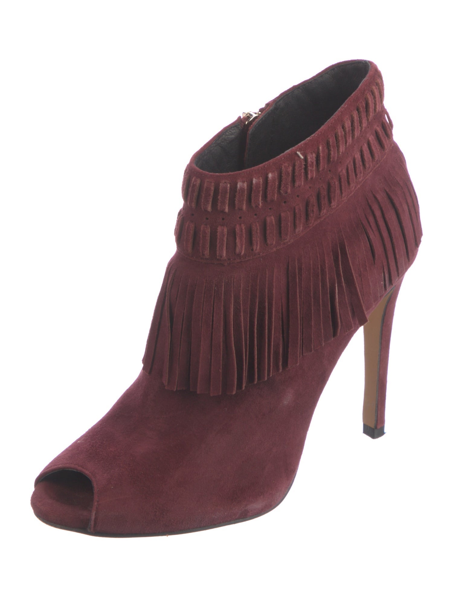 Rebecca Minkoff Suede Fringe Trim Accent Boots