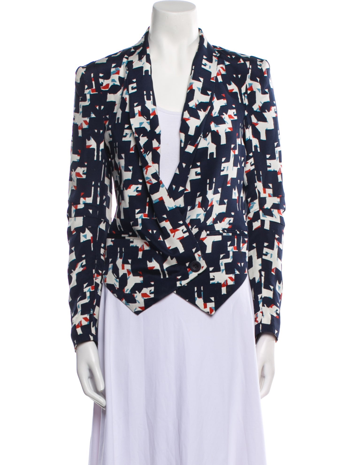 Rebecca Minkoff Silk Floral Print Blazer