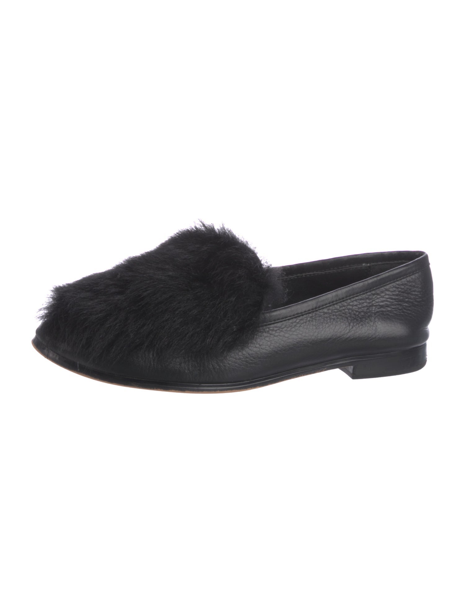 Rebecca Minkoff Leather Fur Trim Loafers
