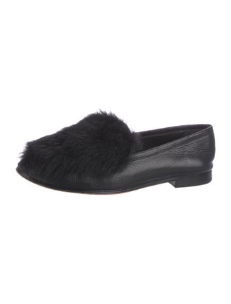 Rebecca Minkoff Leather Fur Trim Loafers