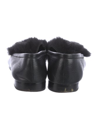 Rebecca Minkoff Leather Fur Trim Loafers