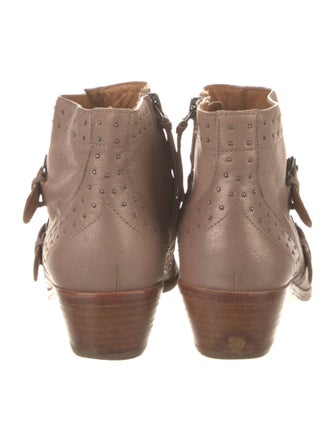 Rebecca Minkoff Leather Studded Accents Moto Boots