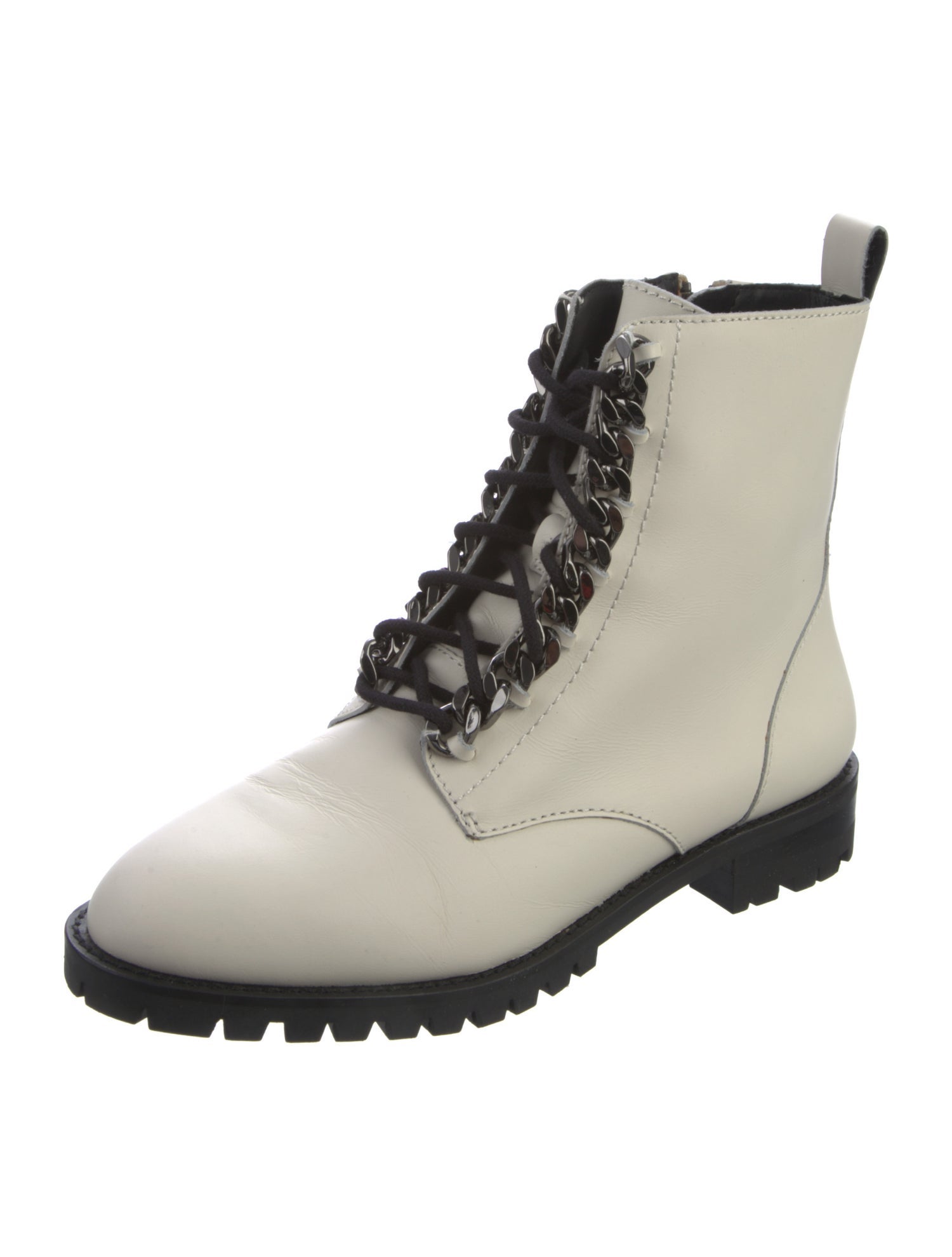 Rebecca Minkoff Leather Chain-Link Accents Combat Boots