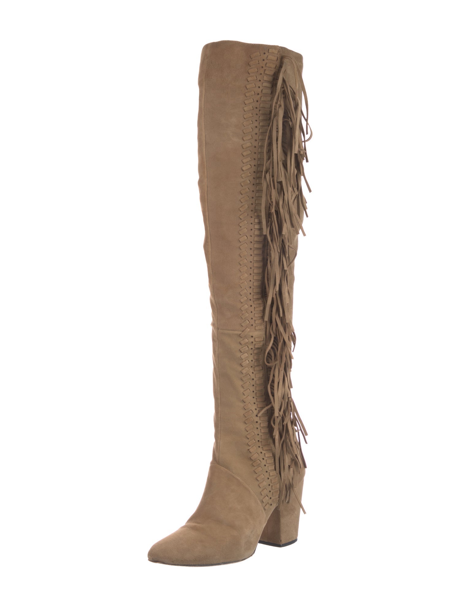 Rebecca Minkoff Suede Fringe Trim Accent Boots