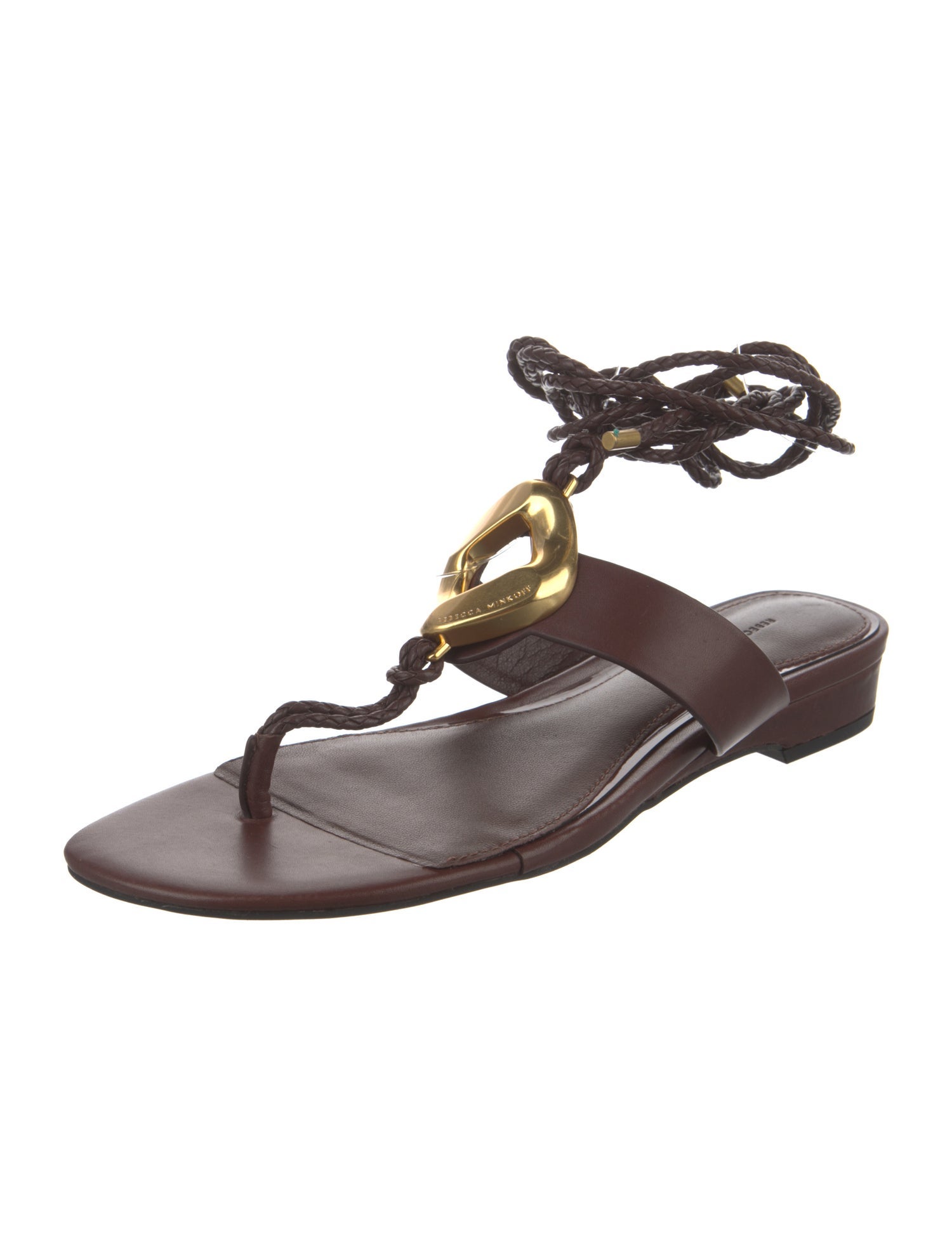 Rebecca Minkoff Leather T-Strap Sandals