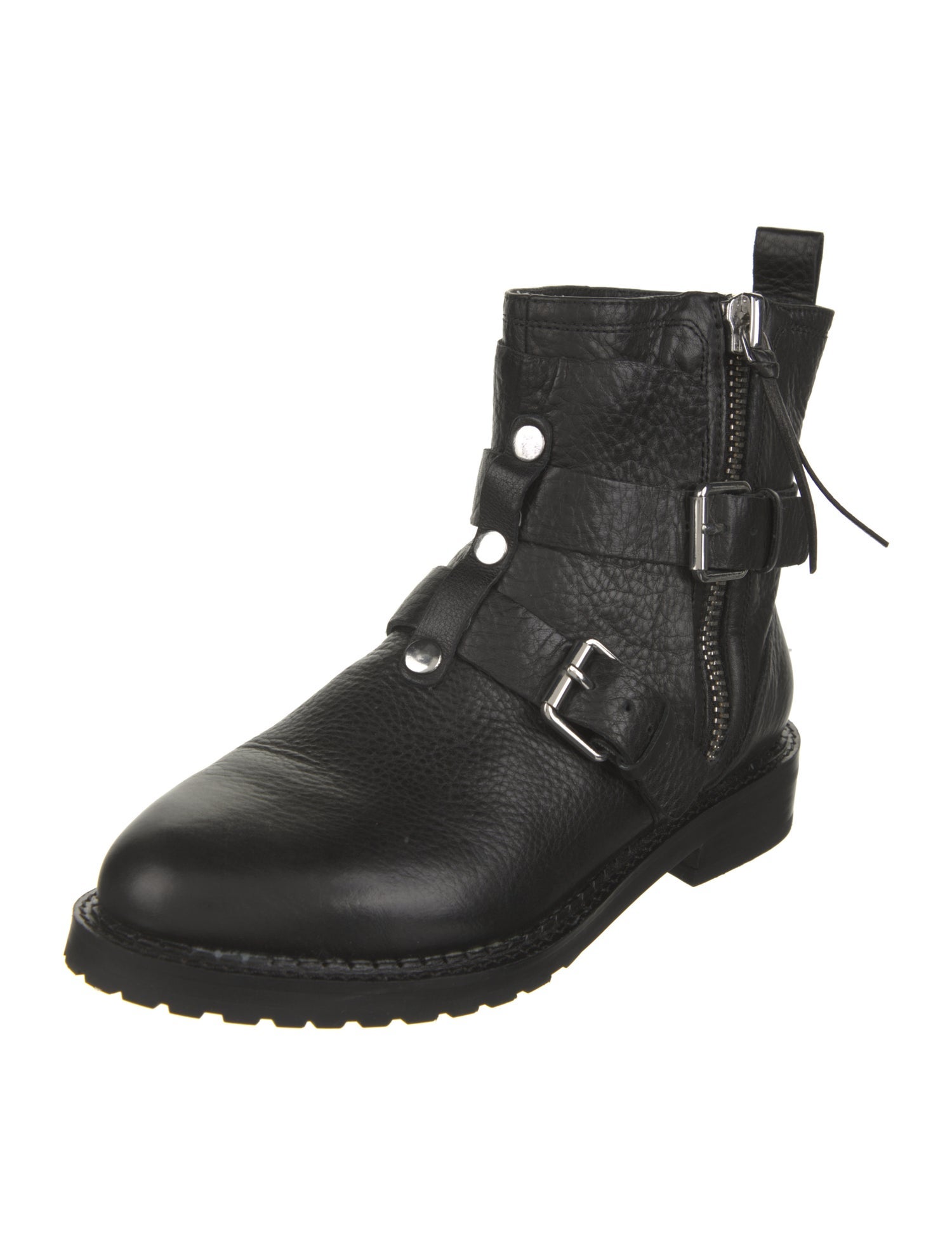 Rebecca Minkoff Leather Studded Accents Moto Boots