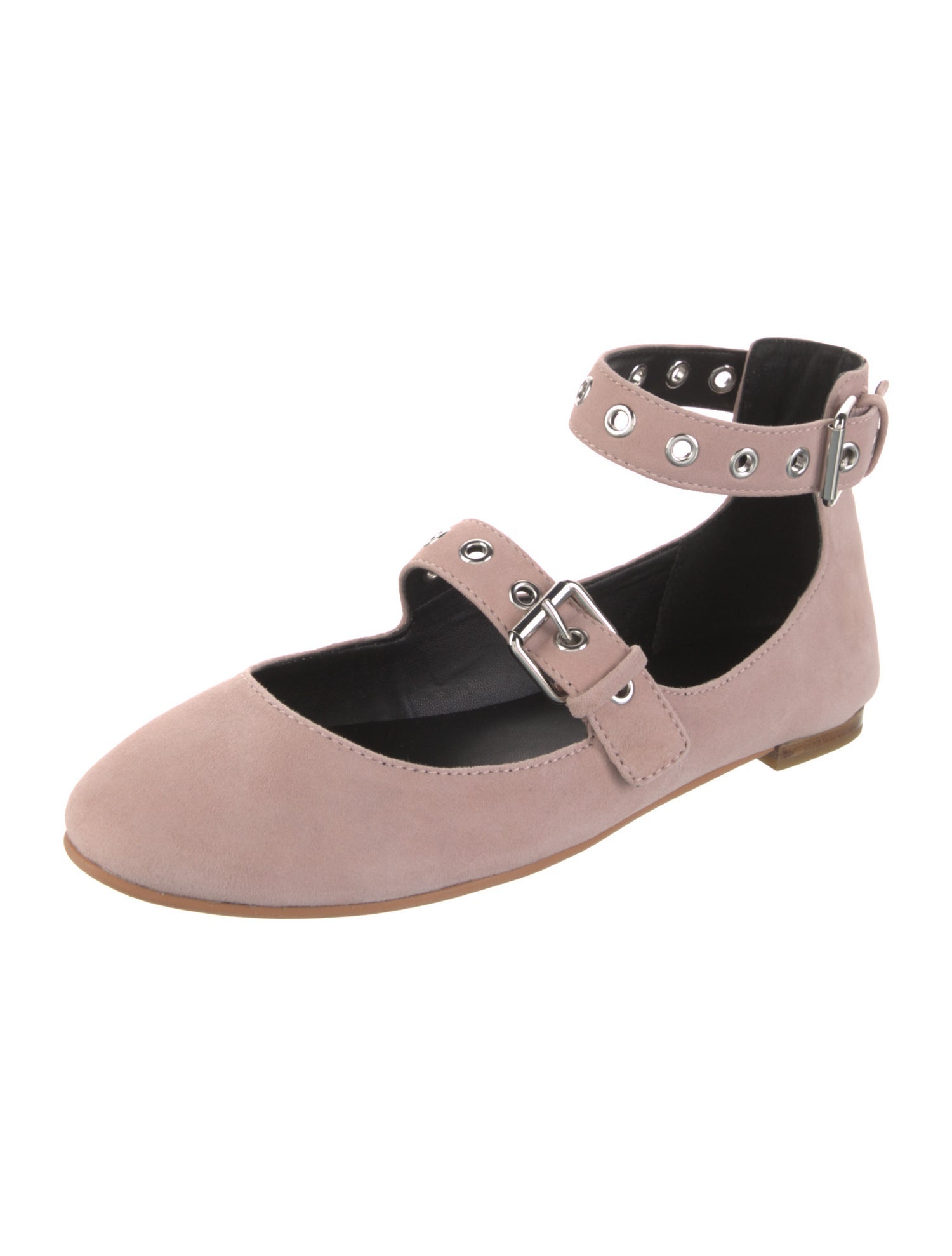 Rebecca Minkoff Suede Eyelet Trim Mary Jane Flats