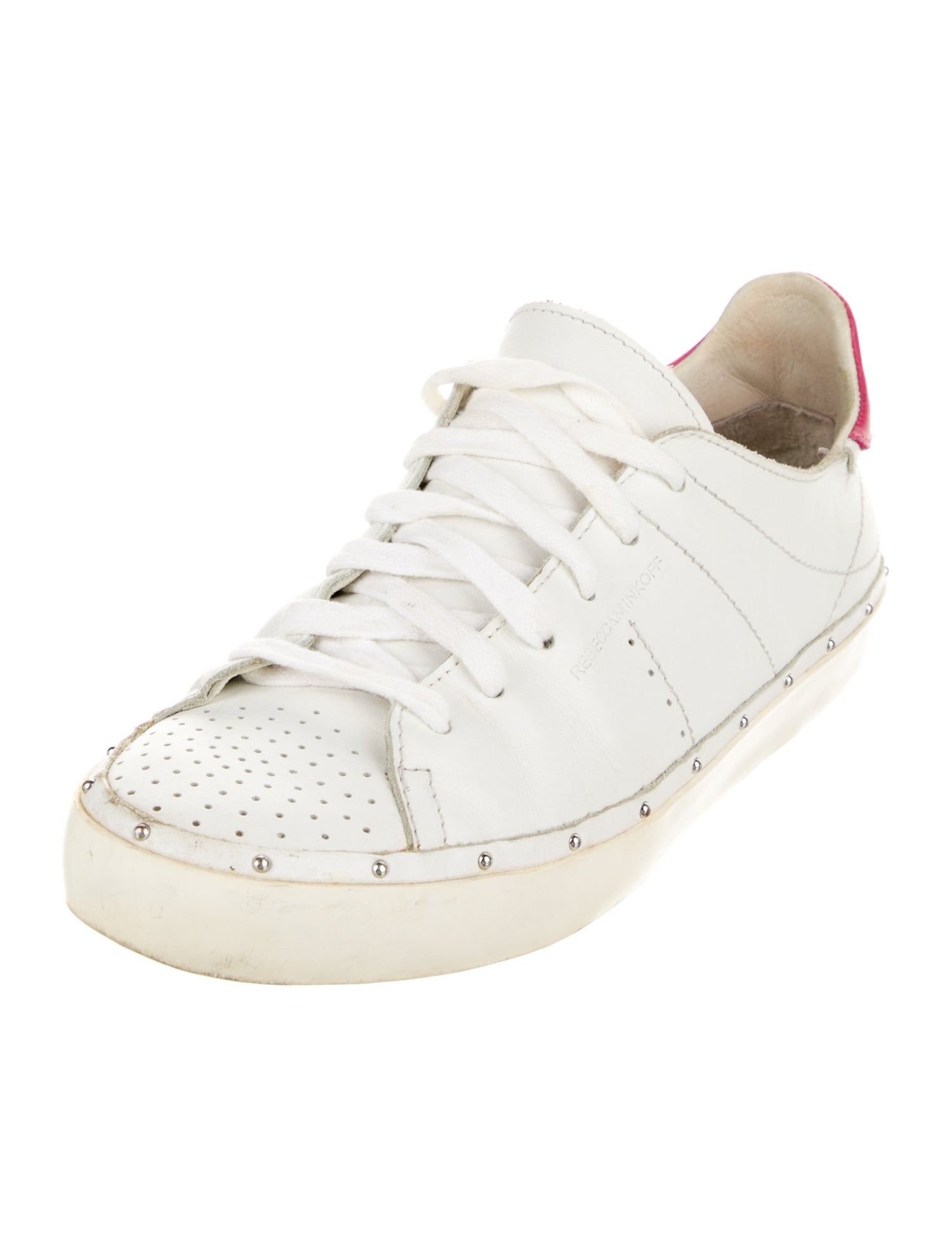 Rebecca Minkoff Leather Studded Accents Sneakers
