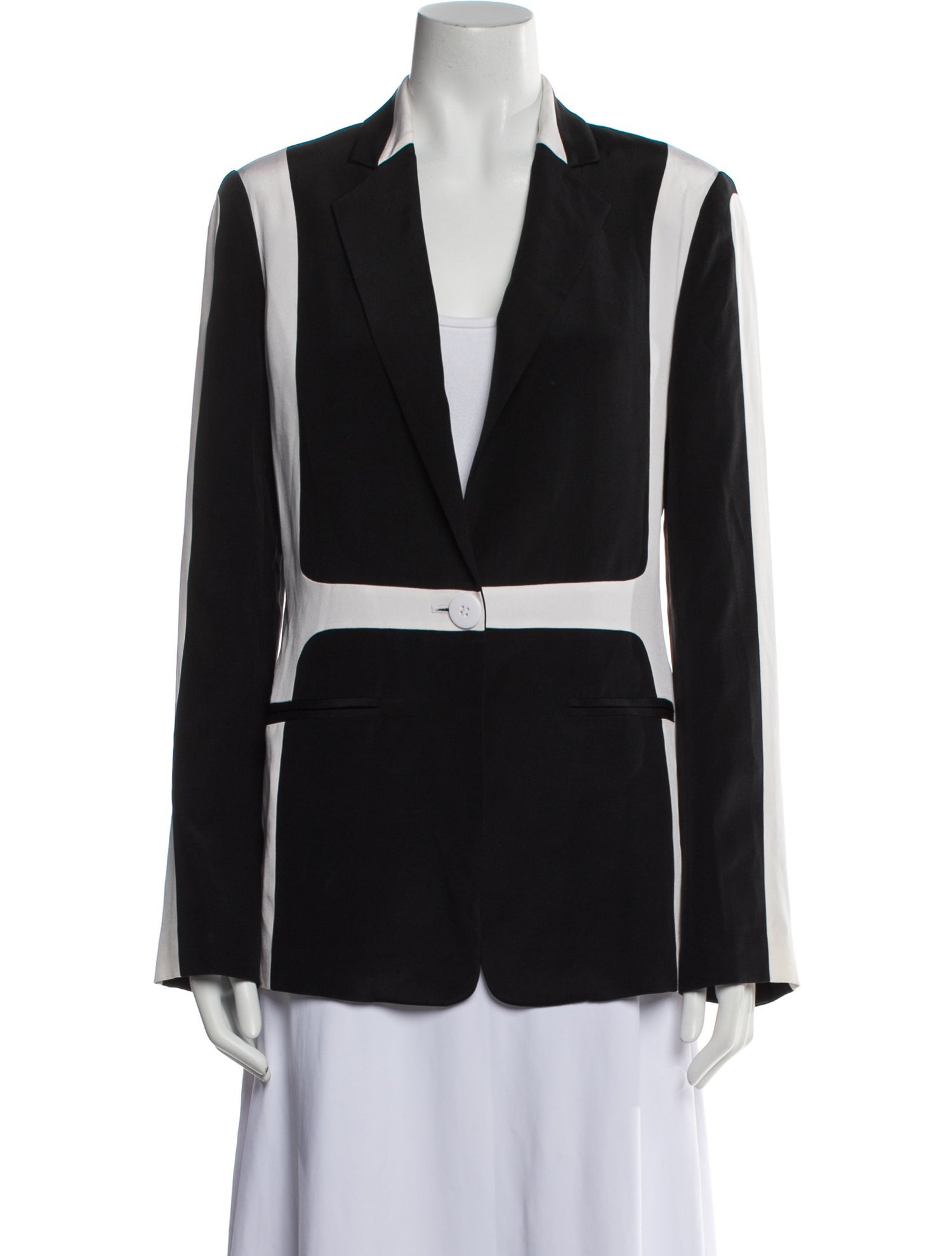 Rebecca Minkoff Silk Colorblock Pattern Blazer