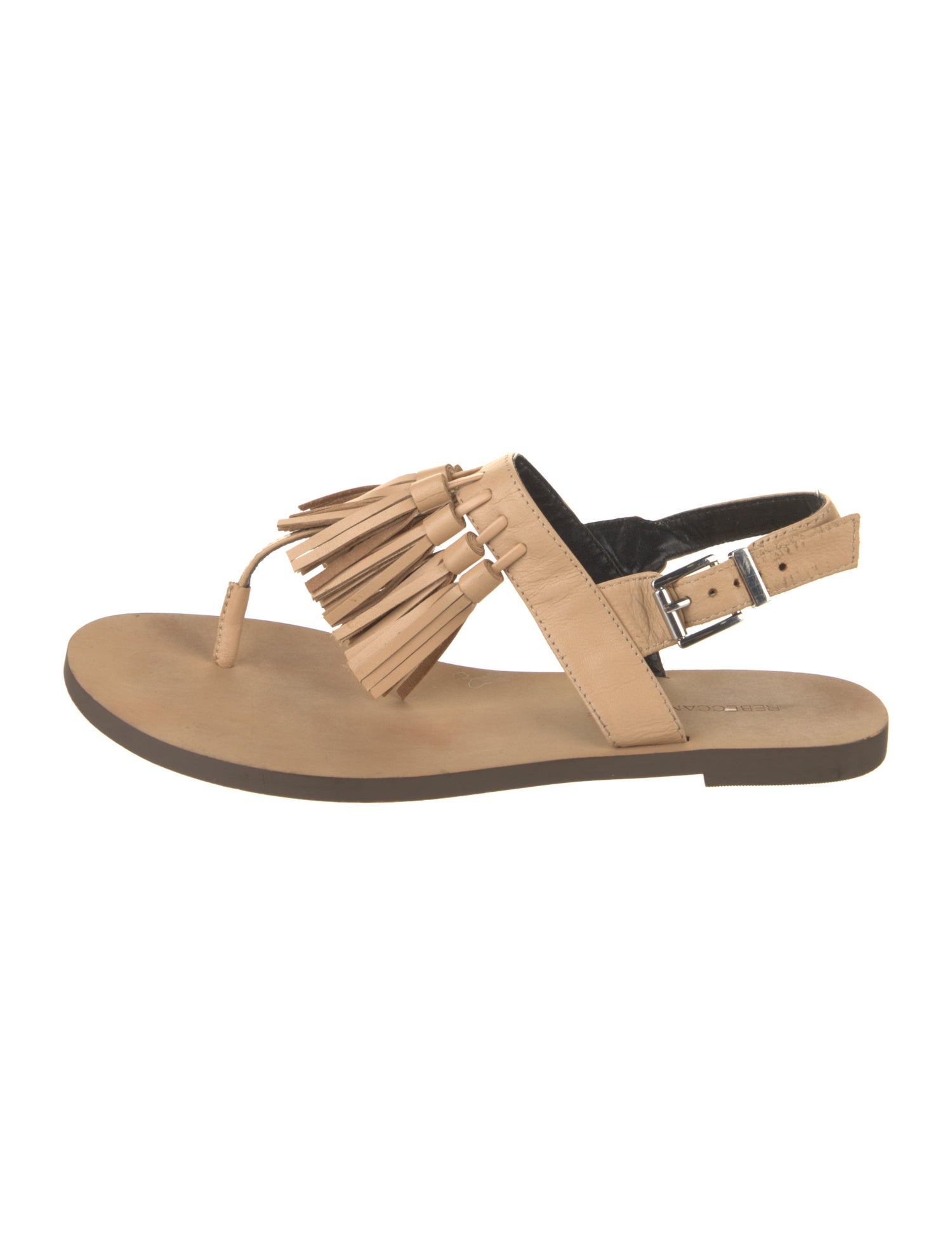 Rebecca Minkoff Leather Tassel Accents Slingback Sandals