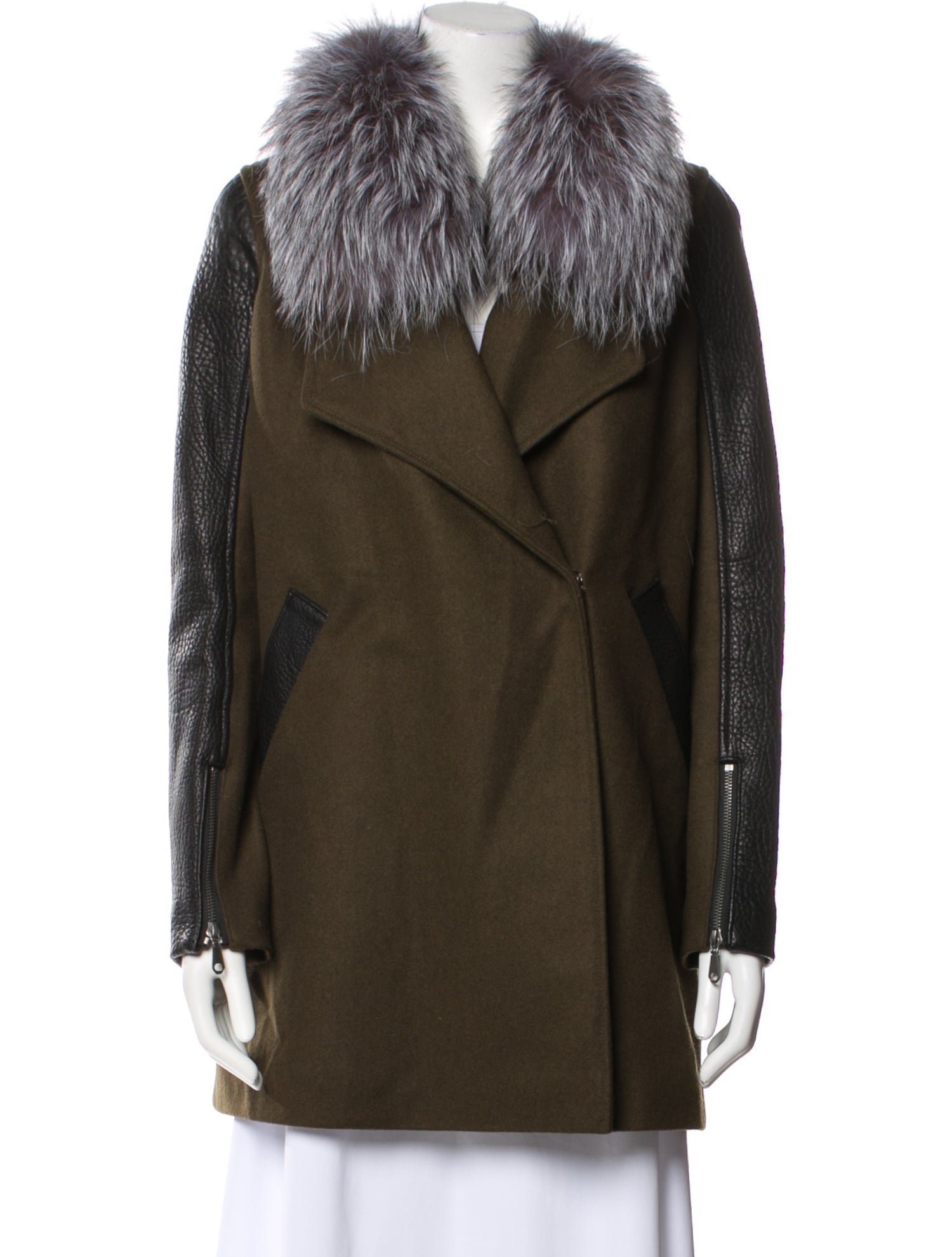 Rebecca Minkoff Wool Faux Fur Coat