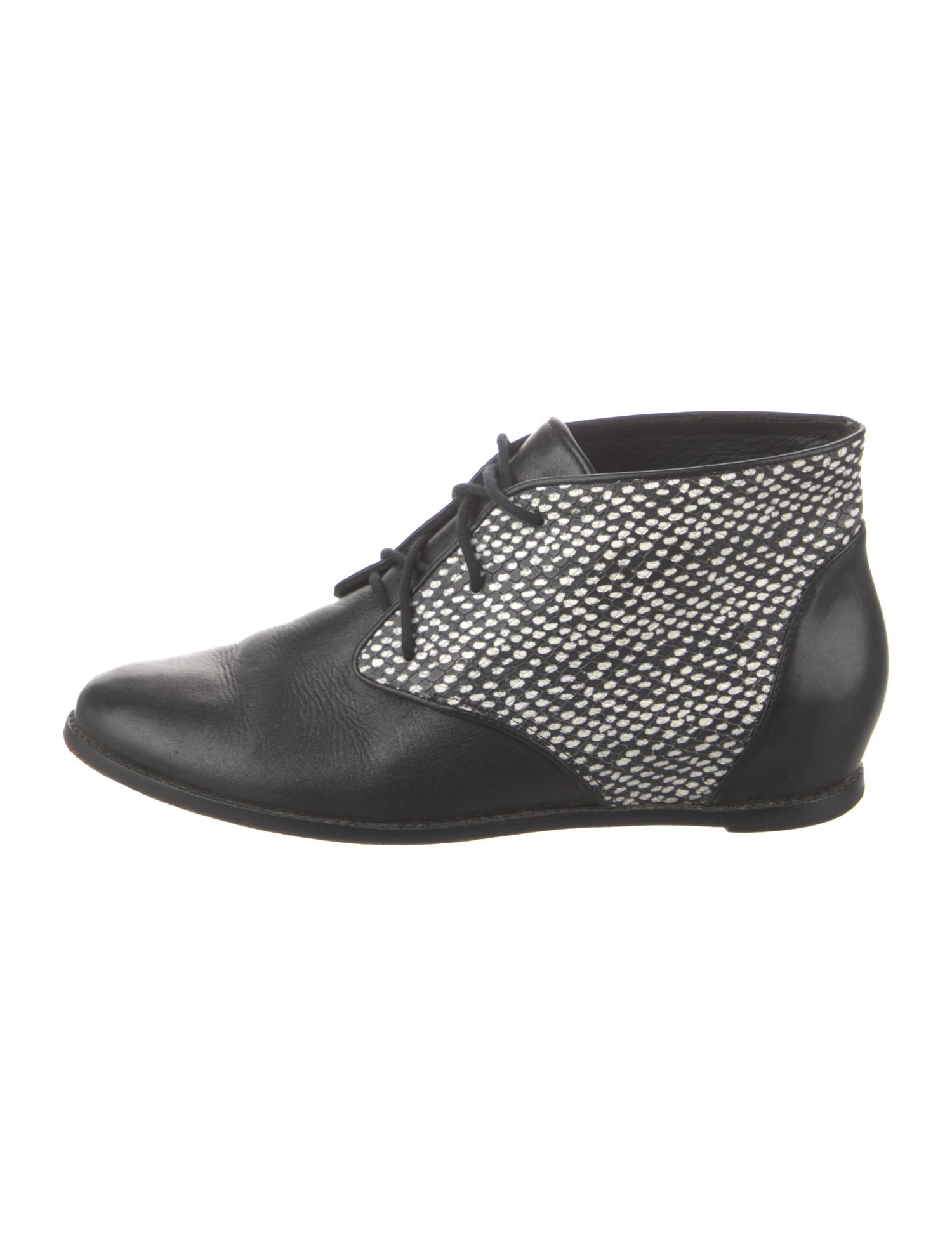 Rebecca Minkoff Leather Colorblock Pattern Lace-Up Boots