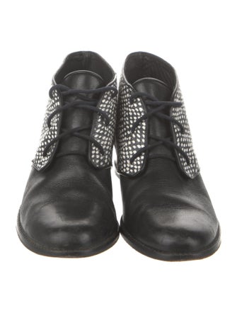 Rebecca Minkoff Leather Colorblock Pattern Lace-Up Boots