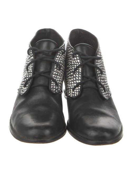 Rebecca Minkoff Leather Colorblock Pattern Lace-Up Boots