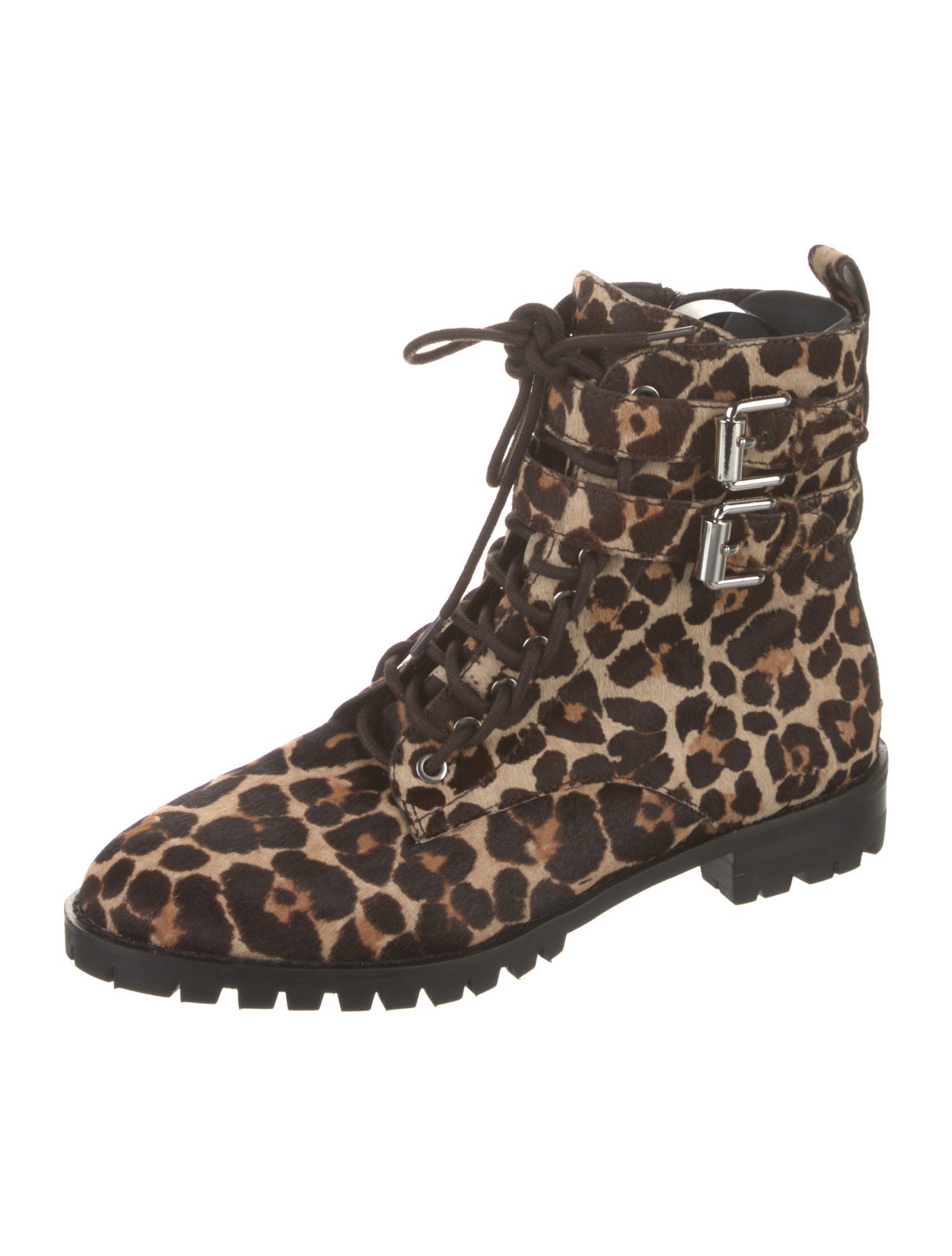 Rebecca Minkoff Ponyhair Animal Print Combat Boots