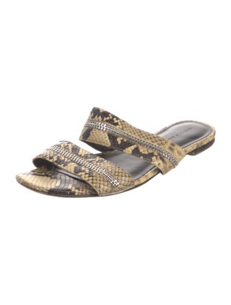 Rebecca Minkoff Leather Animal Print Slides