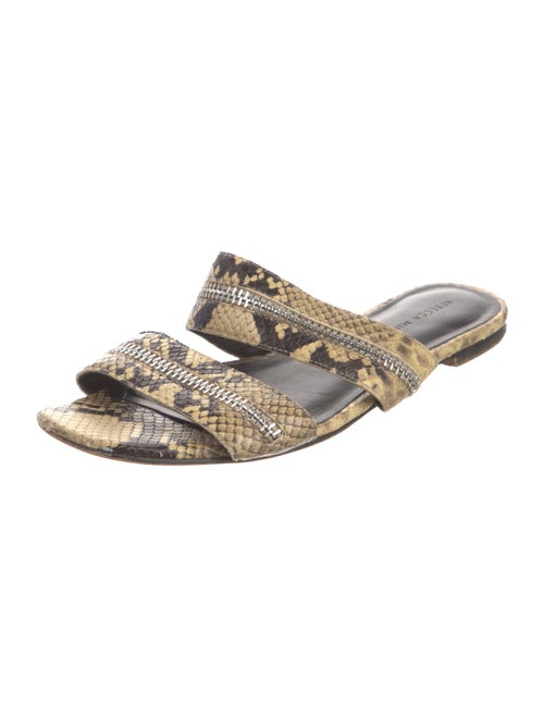 Rebecca Minkoff Leather Animal Print Slides