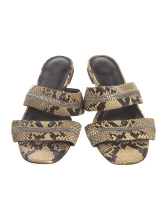 Rebecca Minkoff Leather Animal Print Slides