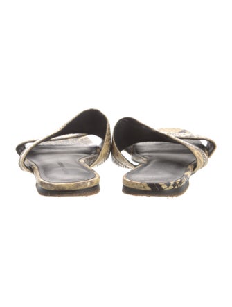 Rebecca Minkoff Leather Animal Print Slides