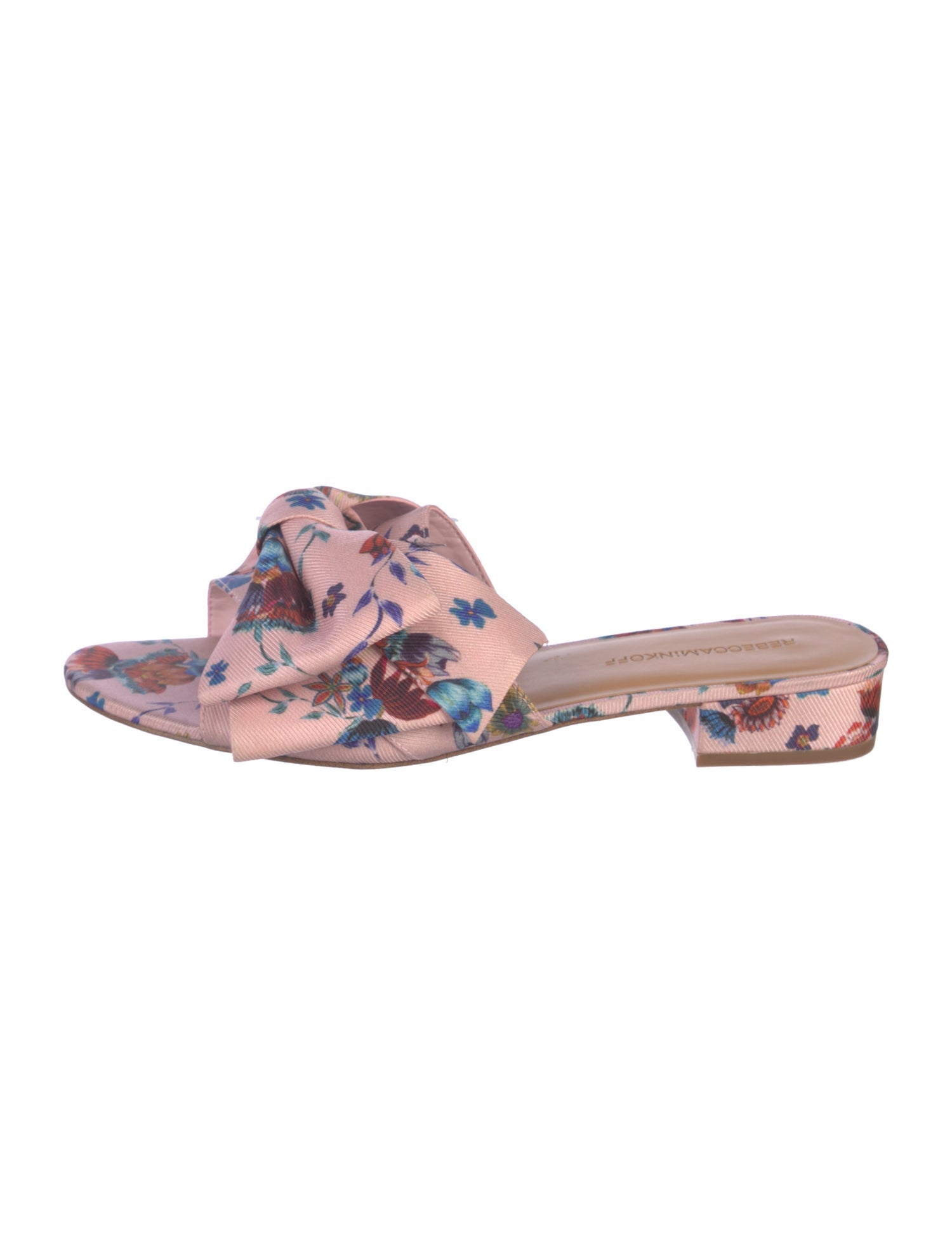 Rebecca Minkoff Floral Print Bow Accents Slides
