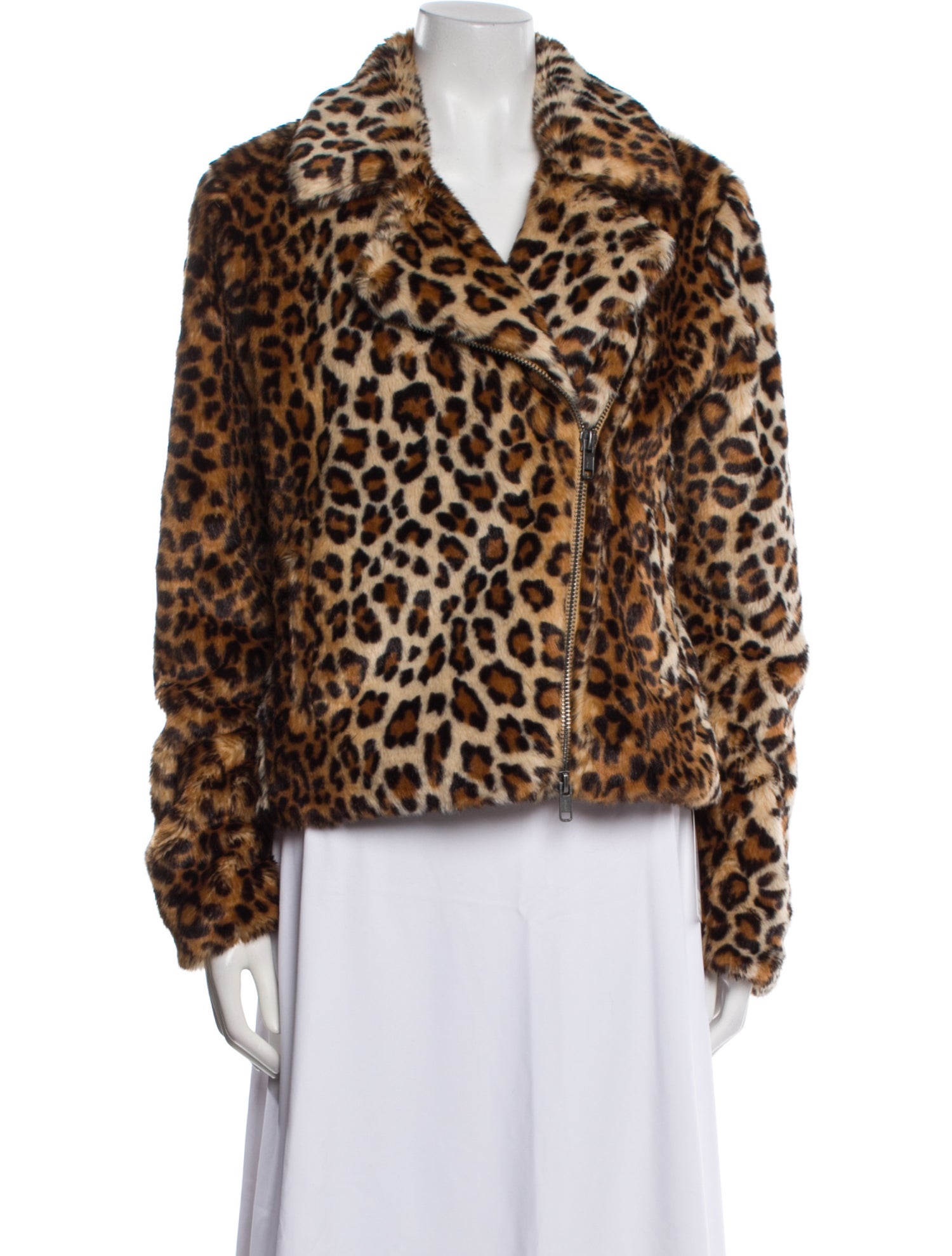 Rebecca Minkoff Faux Fur Animal Print Faux Fur Jacket