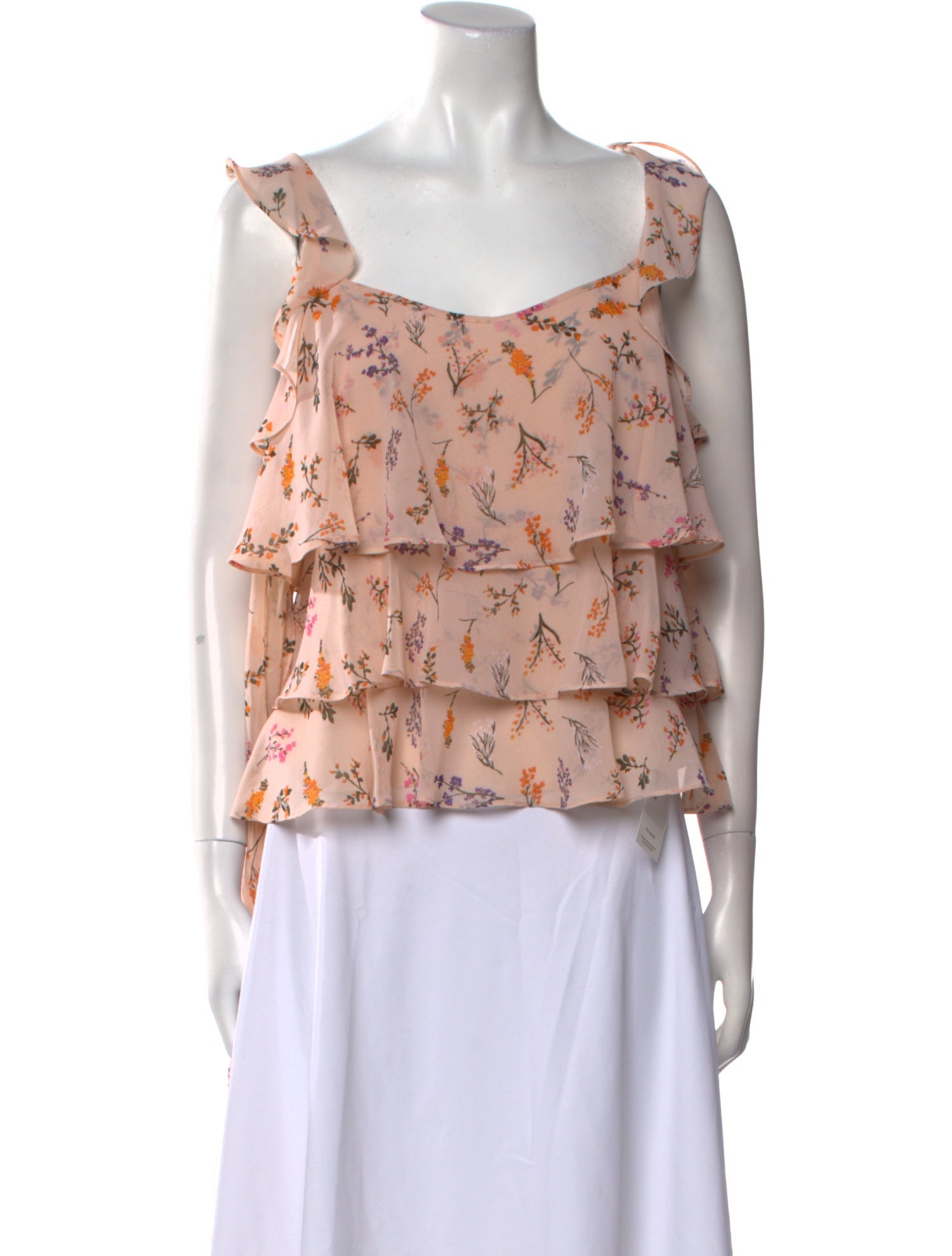 Rebecca Minkoff Floral Print Square Neckline Blouse