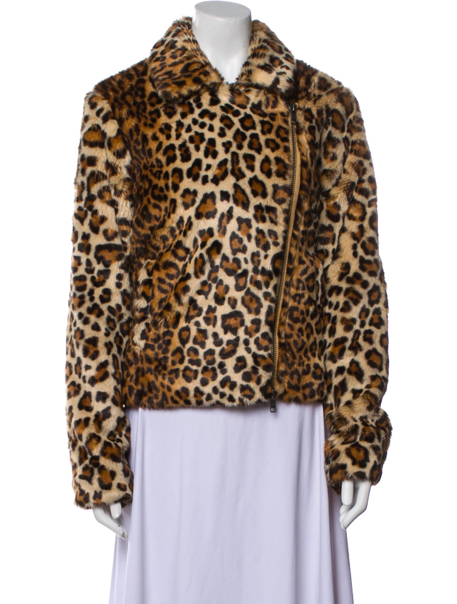 Rebecca Minkoff Faux Fur Animal Print Faux Fur Jacket